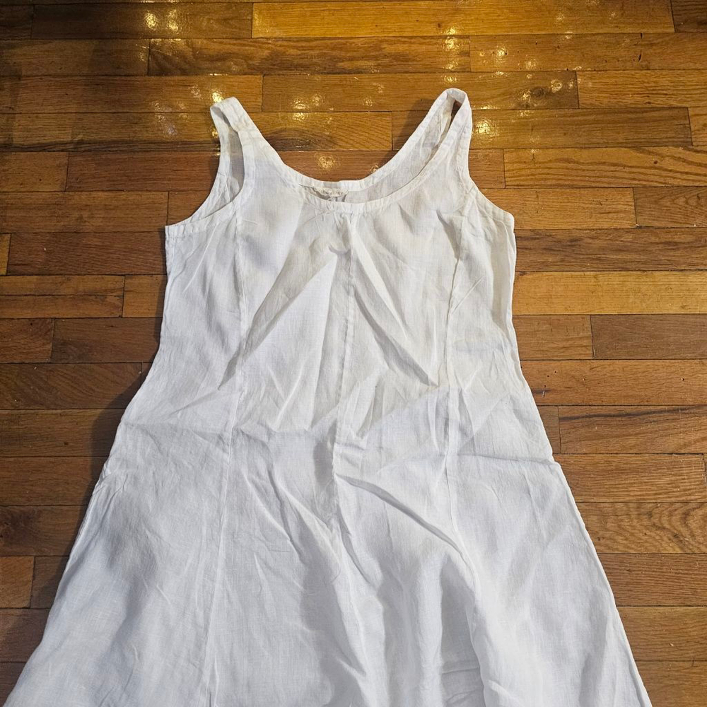 Women's Eileen Fisher White Irish Linen Maxi Dress Size XS - Picture 2 of 8